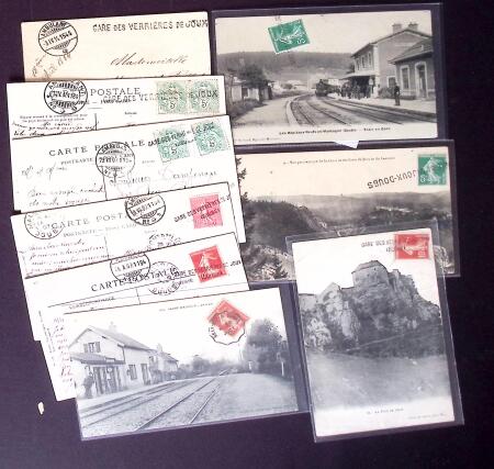 1880-1914 Lot de lettres et cartes postales avec cachets