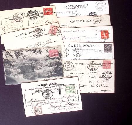 1880-1914 Lot de lettres et cartes postales avec cachets
