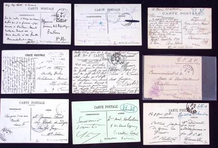 +150 lettres/CPA avec cachets d'Hôpitaux militaires