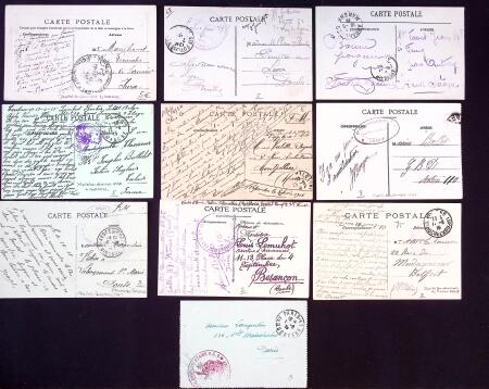 +150 lettres/CPA avec cachets d'Hôpitaux militaires