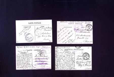+150 lettres/CPA avec cachets d'Hôpitaux militaires