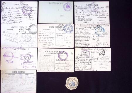 +150 lettres/CPA avec cachets d'Hôpitaux militaires