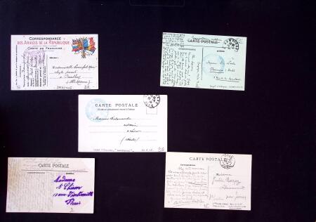 +150 lettres/CPA avec cachets d'Hôpitaux militaires