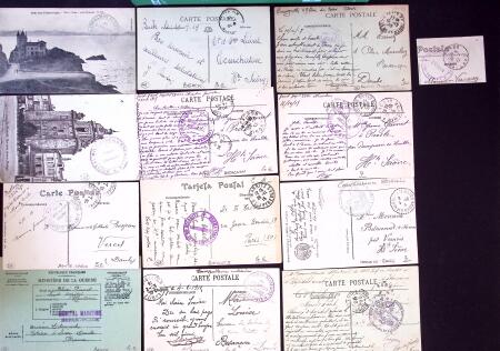 +150 lettres/CPA avec cachets d'Hôpitaux militaires