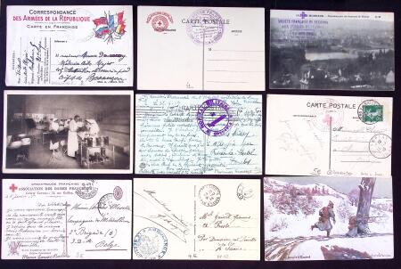 +150 lettres/CPA avec cachets d'Hôpitaux militaires