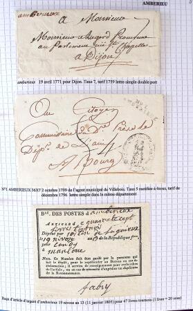 Histoire postale de l'Ain d'environ 650 lettres en