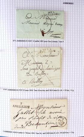 Histoire postale de l'Ain d'environ 650 lettres en