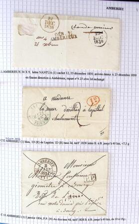 Histoire postale de l'Ain d'environ 650 lettres en