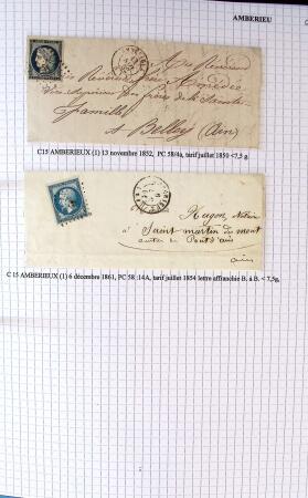 Histoire postale de l'Ain d'environ 650 lettres en