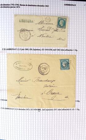 Histoire postale de l'Ain d'environ 650 lettres en