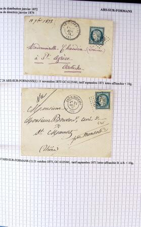 Histoire postale de l'Ain d'environ 650 lettres en