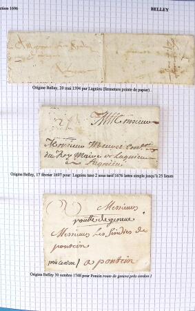 Histoire postale de l'Ain d'environ 650 lettres en