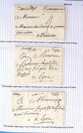 Histoire postale de l'Ain d'environ 650 lettres en