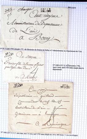 Histoire postale de l'Ain d'environ 650 lettres en