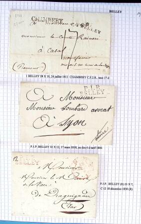 Histoire postale de l'Ain d'environ 650 lettres en
