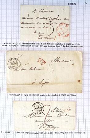 Histoire postale de l'Ain d'environ 650 lettres en