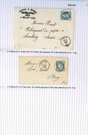 Histoire postale de l'Ain d'environ 650 lettres en