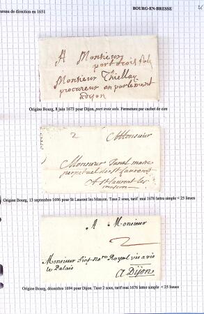 Histoire postale de l'Ain d'environ 650 lettres en