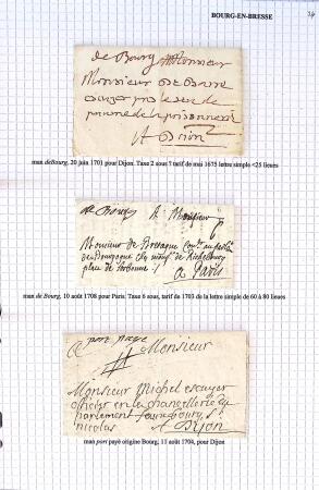 Histoire postale de l'Ain d'environ 650 lettres en