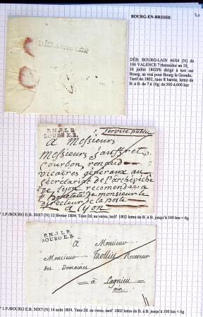 Histoire postale de l'Ain d'environ 650 lettres en
