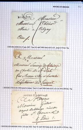 Histoire postale de l'Ain d'environ 650 lettres en