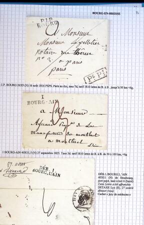 Histoire postale de l'Ain d'environ 650 lettres en
