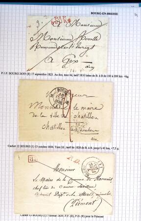 Histoire postale de l'Ain d'environ 650 lettres en