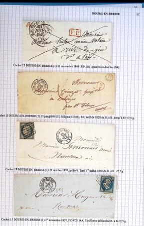 Histoire postale de l'Ain d'environ 650 lettres en