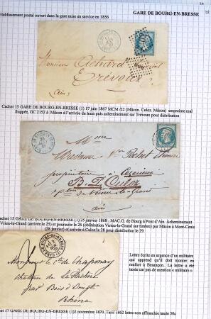 Histoire postale de l'Ain d'environ 650 lettres en