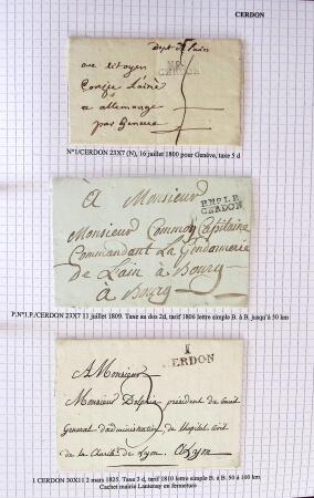 Histoire postale de l'Ain d'environ 650 lettres en
