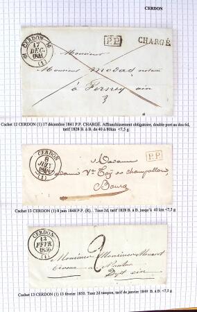 Histoire postale de l'Ain d'environ 650 lettres en