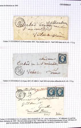Histoire postale de l'Ain d'environ 650 lettres en