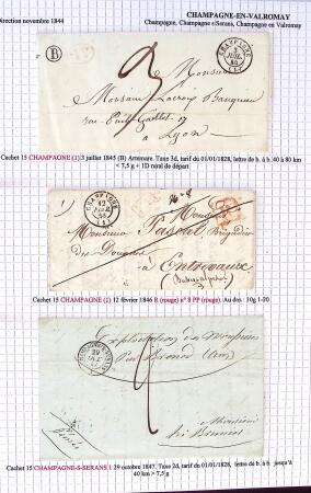 Histoire postale de l'Ain d'environ 650 lettres en