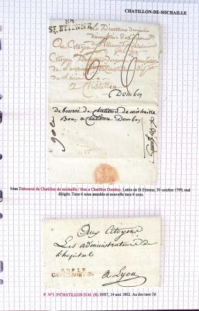 Histoire postale de l'Ain d'environ 650 lettres en