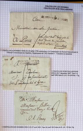 Histoire postale de l'Ain d'environ 650 lettres en