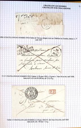 Histoire postale de l'Ain d'environ 650 lettres en