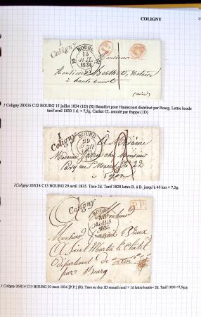 Histoire postale de l'Ain d'environ 650 lettres en