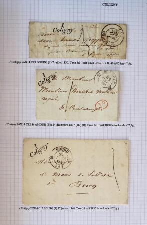 Histoire postale de l'Ain d'environ 650 lettres en