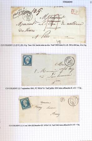 Histoire postale de l'Ain d'environ 650 lettres en
