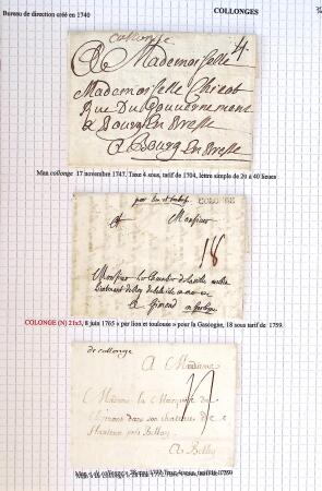 Histoire postale de l'Ain d'environ 650 lettres en