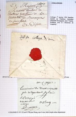 Histoire postale de l'Ain d'environ 650 lettres en