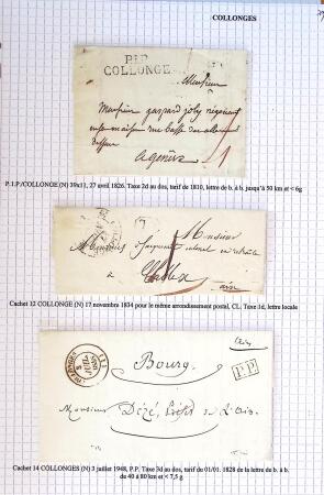 Histoire postale de l'Ain d'environ 650 lettres en