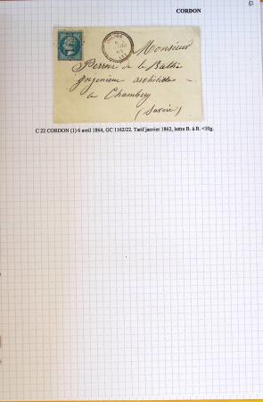 Histoire postale de l'Ain d'environ 650 lettres en
