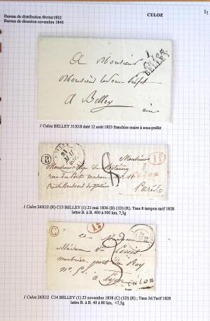 Histoire postale de l'Ain d'environ 650 lettres en