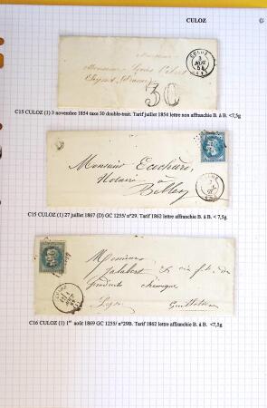 Histoire postale de l'Ain d'environ 650 lettres en