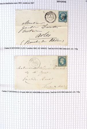 Histoire postale de l'Ain d'environ 650 lettres en