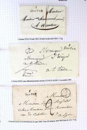 Histoire postale de l'Ain d'environ 650 lettres en