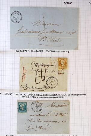 Histoire postale de l'Ain d'environ 650 lettres en