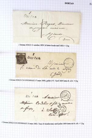 Histoire postale de l'Ain d'environ 650 lettres en