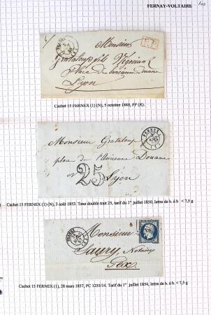 Histoire postale de l'Ain d'environ 650 lettres en